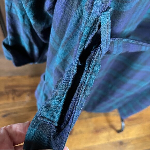 Abercrombie & Fitch Viyella Men's Robe Sz M Vintage Wool Blend Blackwatch Plaid - Picture 5 of 11